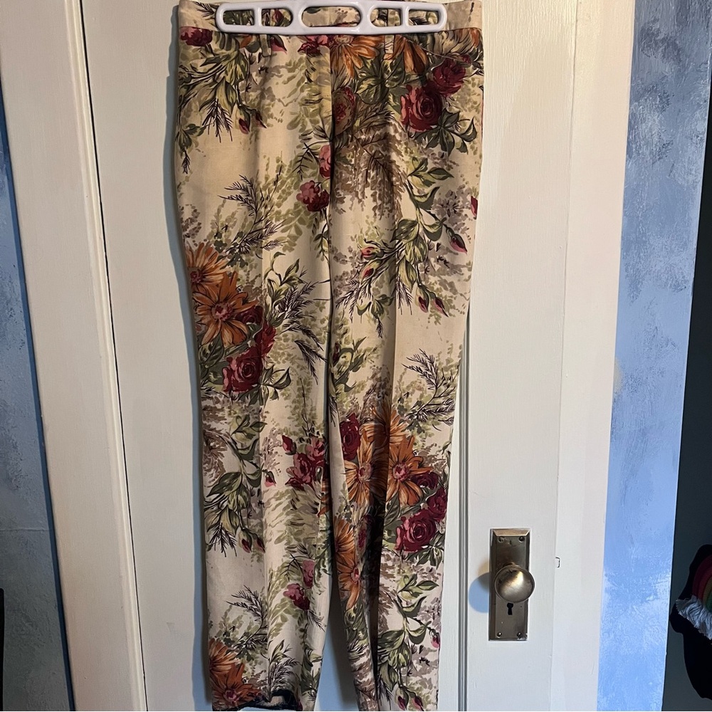 Vintage Dolce & Gabbana Floral Print silk trouser Pants